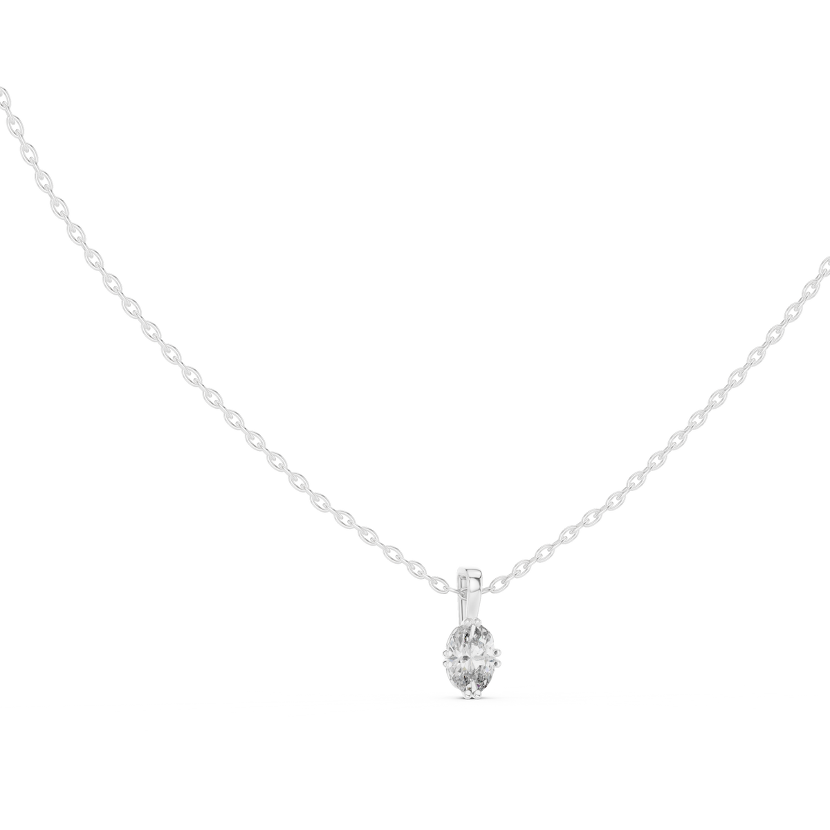 Oval 10K 14K 18K 22K White Gold