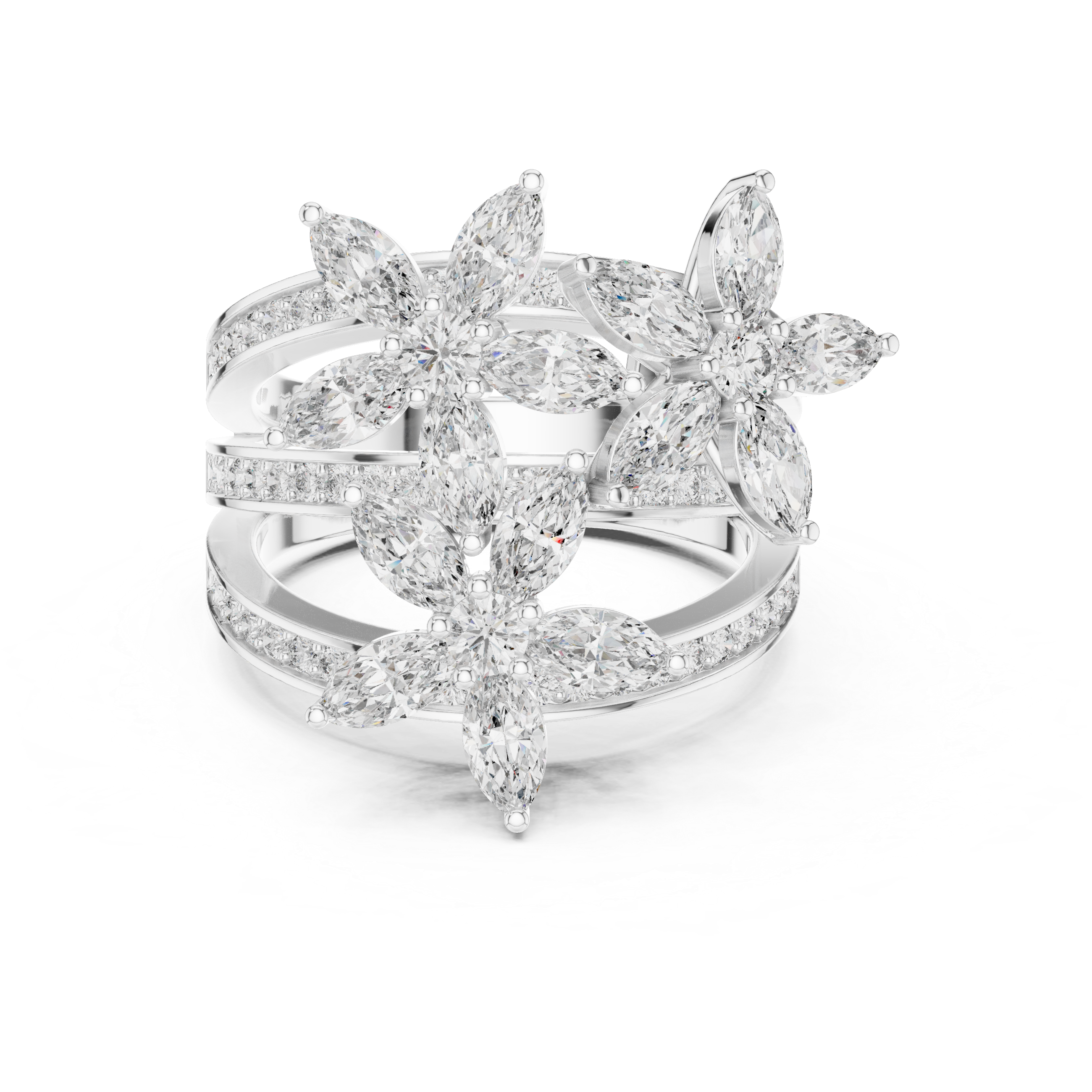 Marquise 10K 14K 18K 22K White Gold
