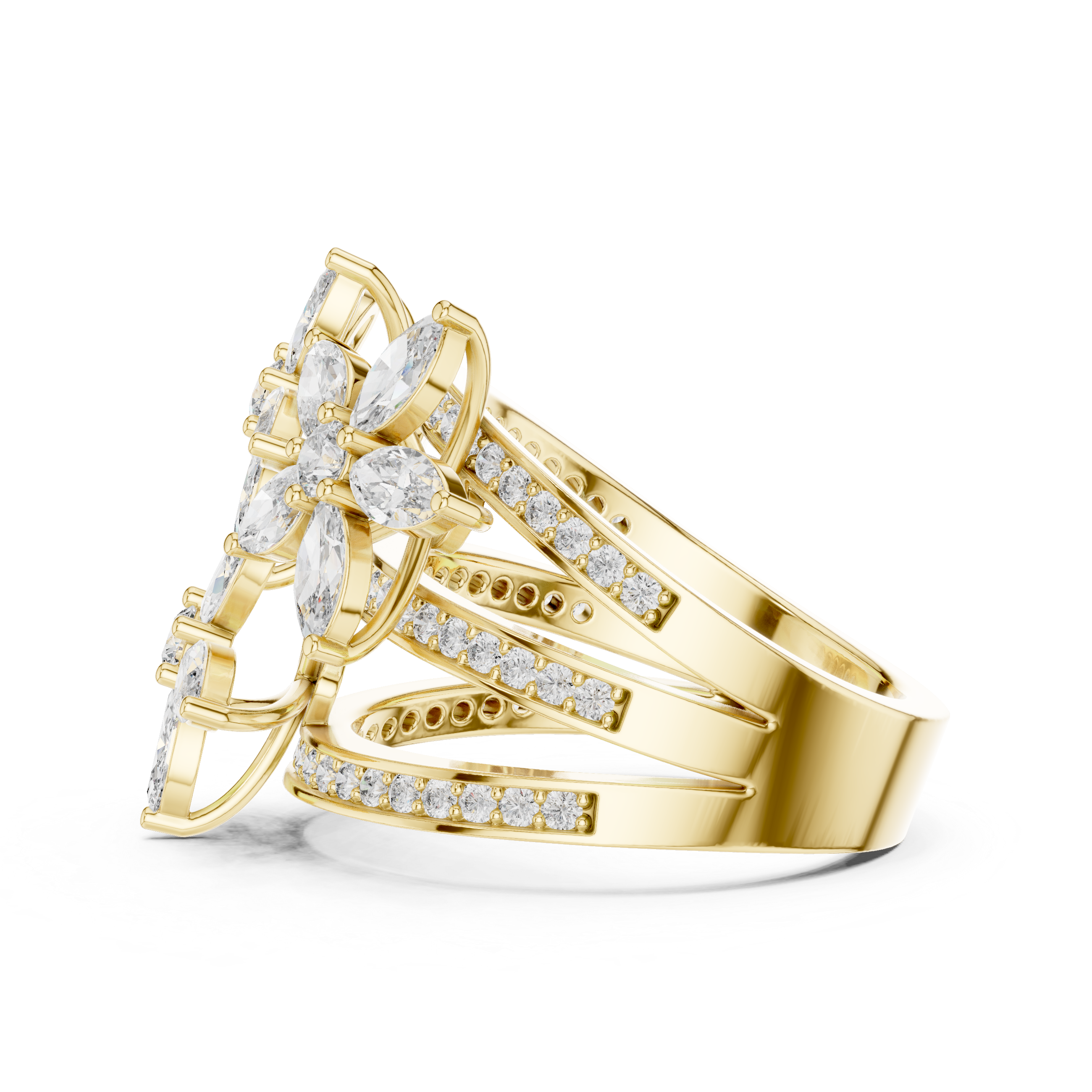 Marquise 10K 14K 18K 22K Yellow Gold