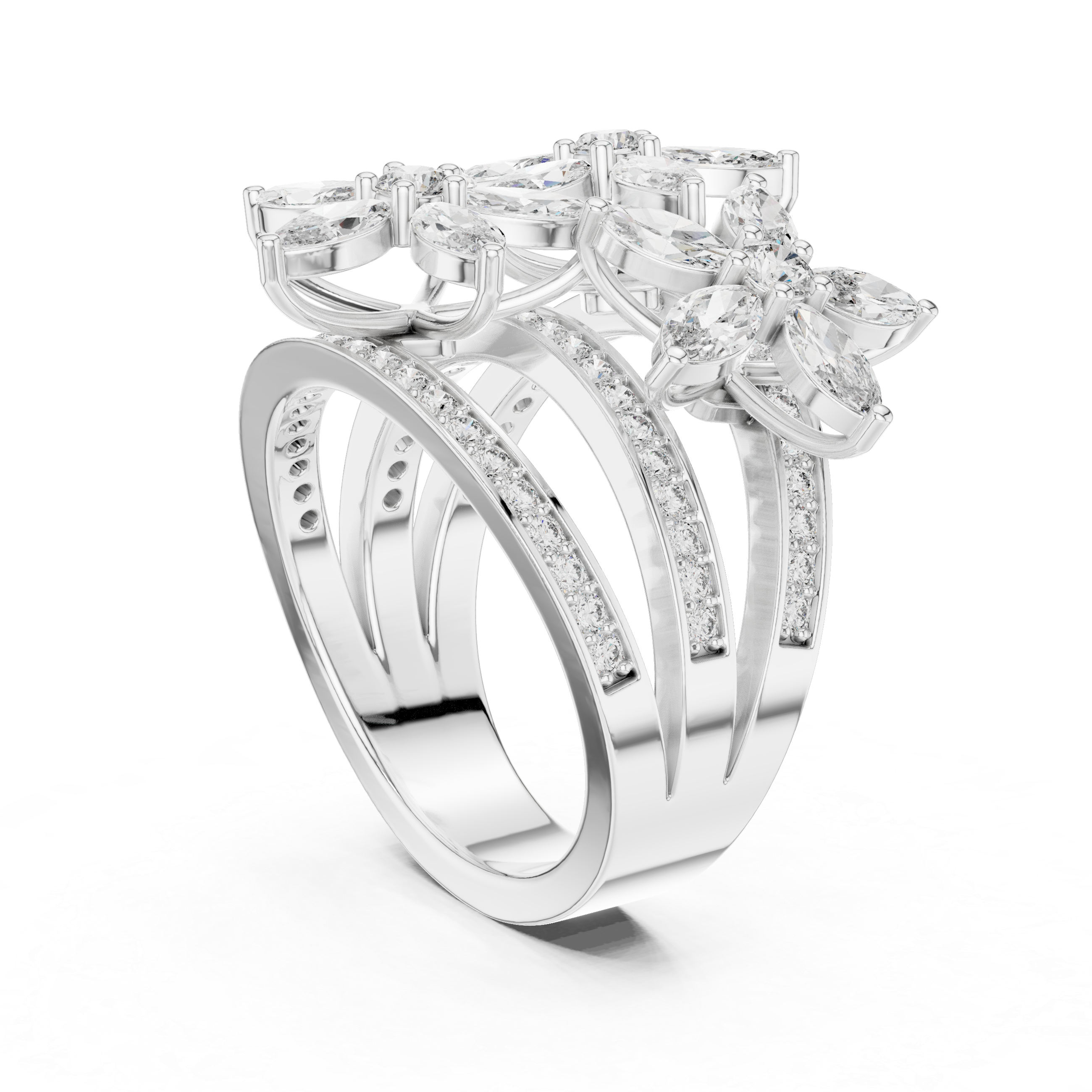 Marquise 10K 14K 18K 22K White Gold