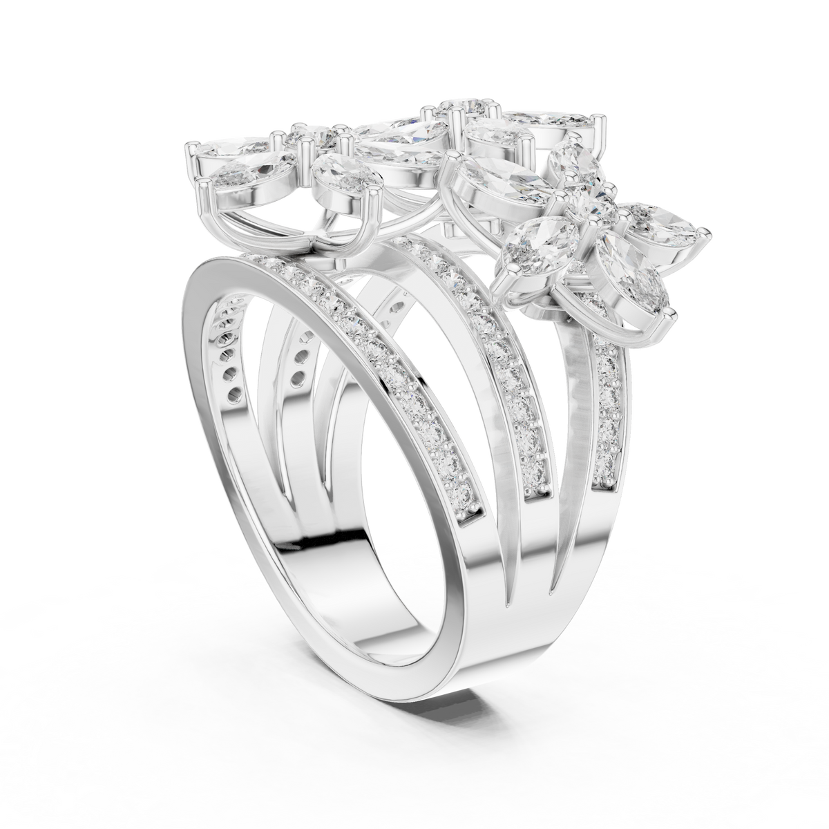 Marquise 10K 14K 18K 22K White Gold