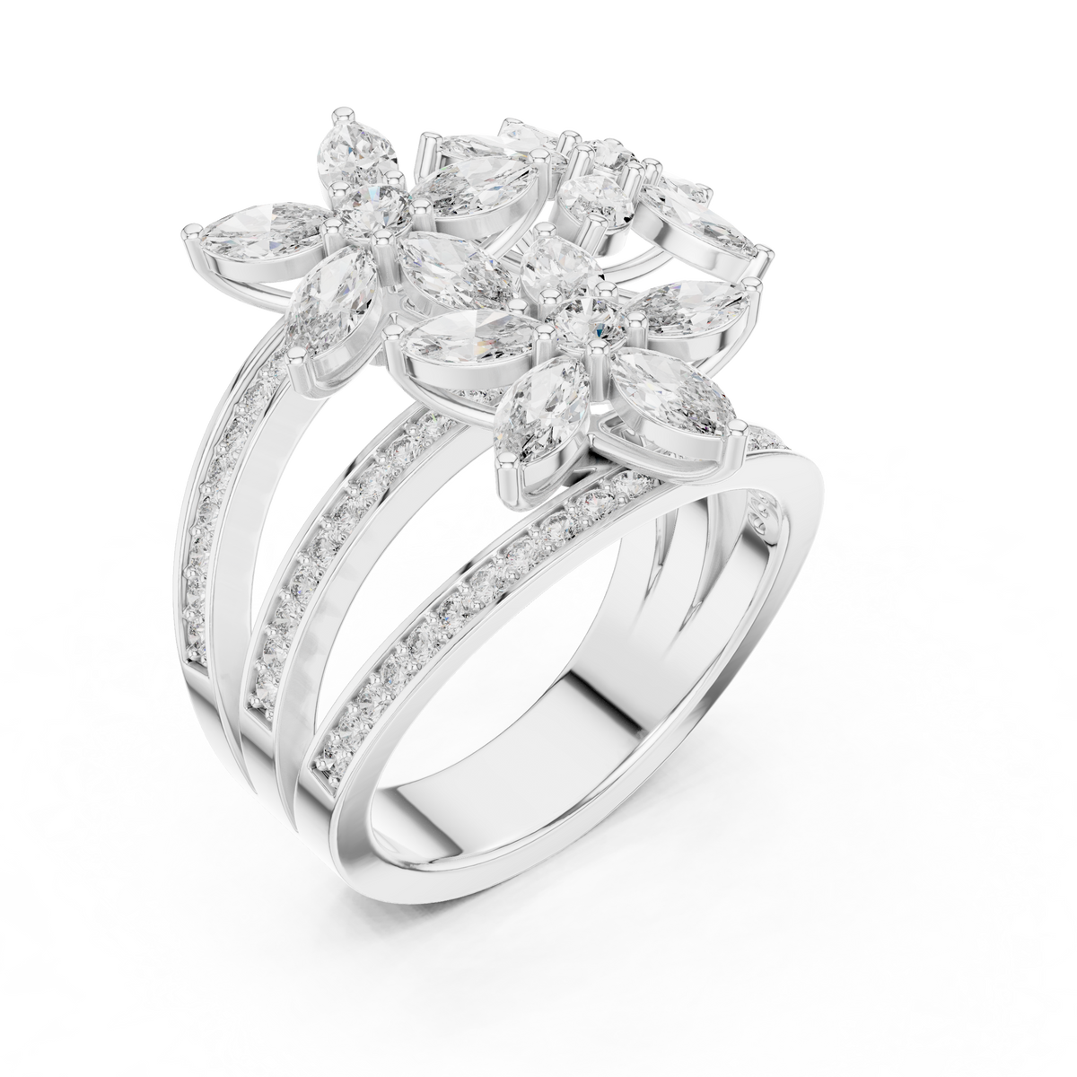 Marquise 10K 14K 18K 22K White Gold