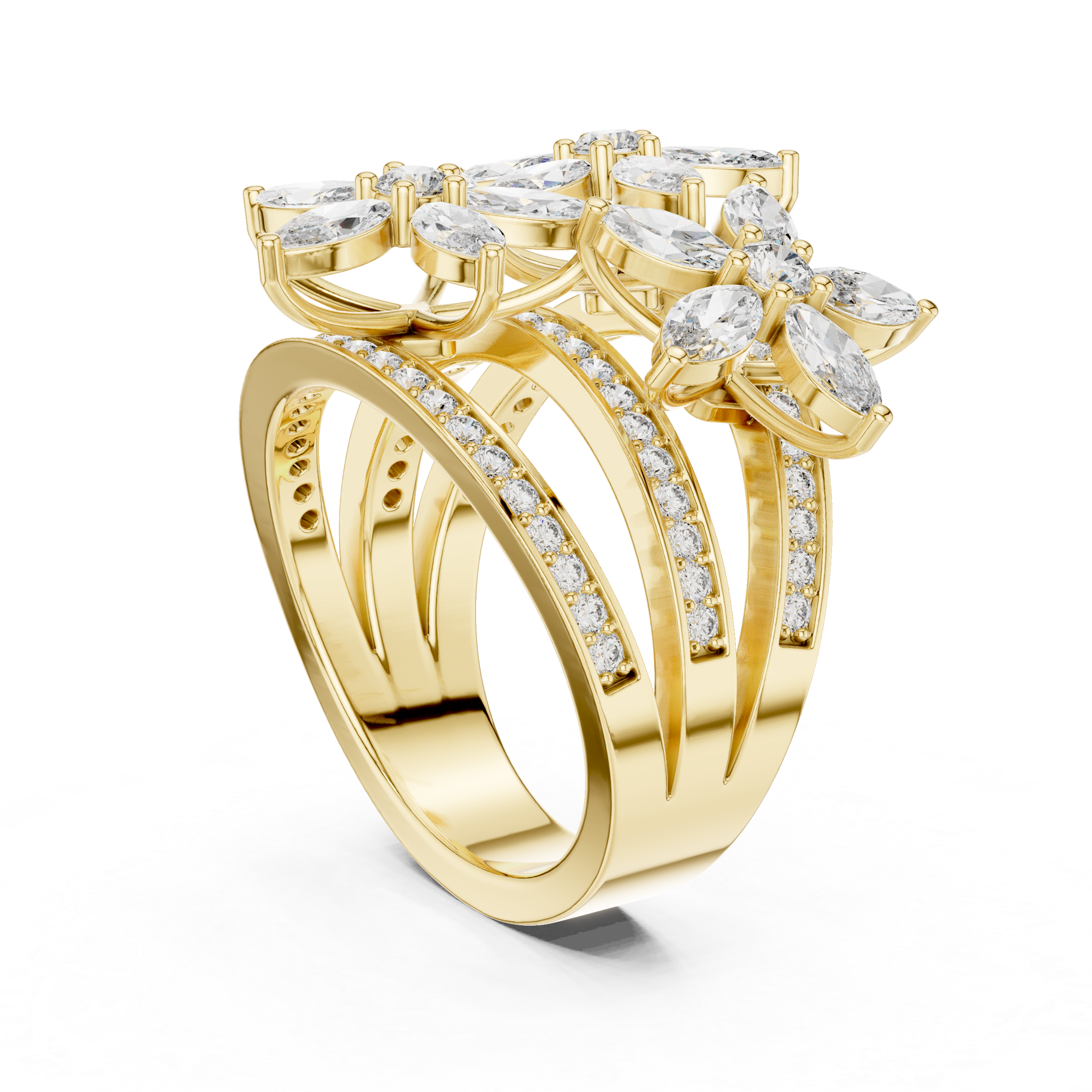 Marquise 10K 14K 18K 22K Yellow Gold