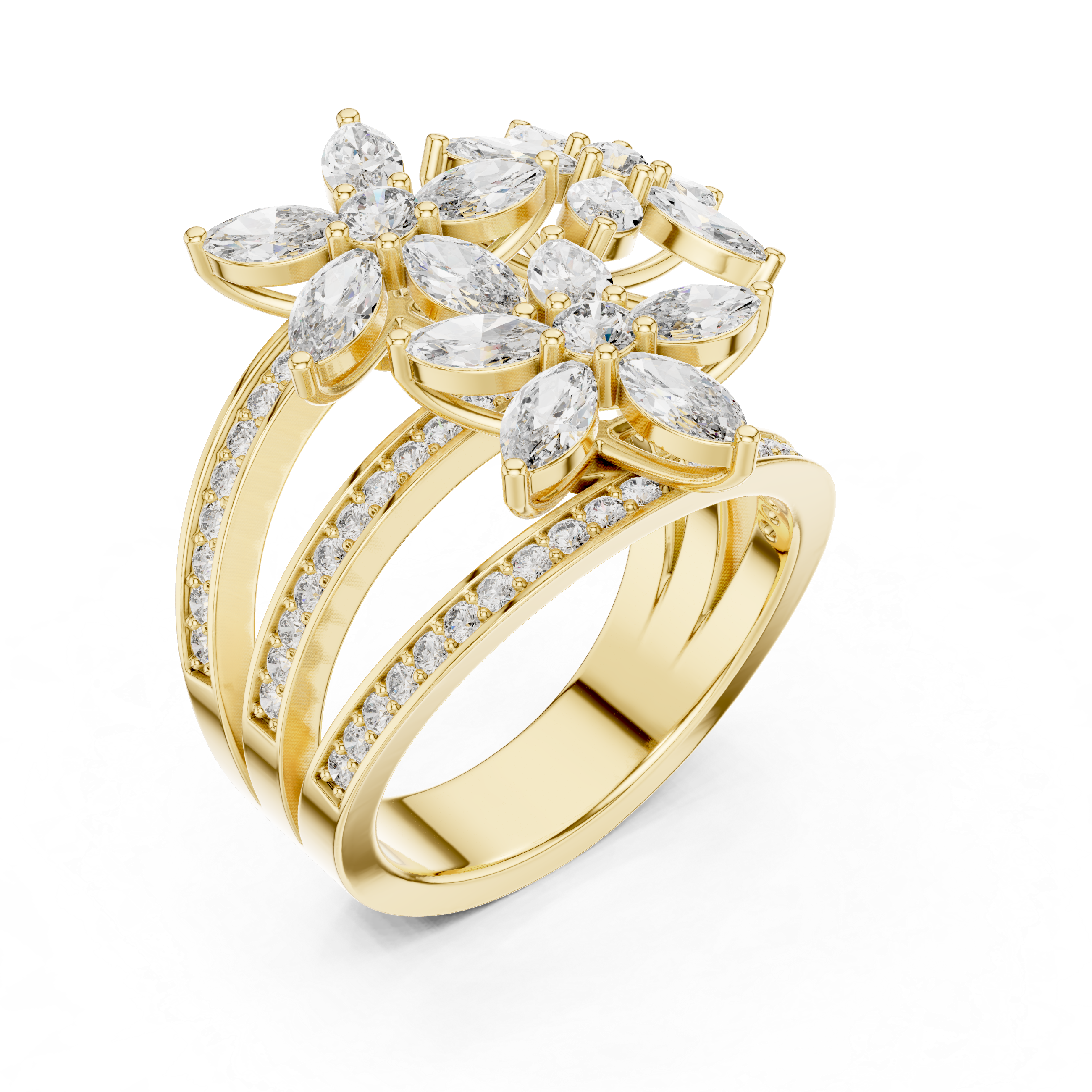 Marquise 10K 14K 18K 22K Yellow Gold