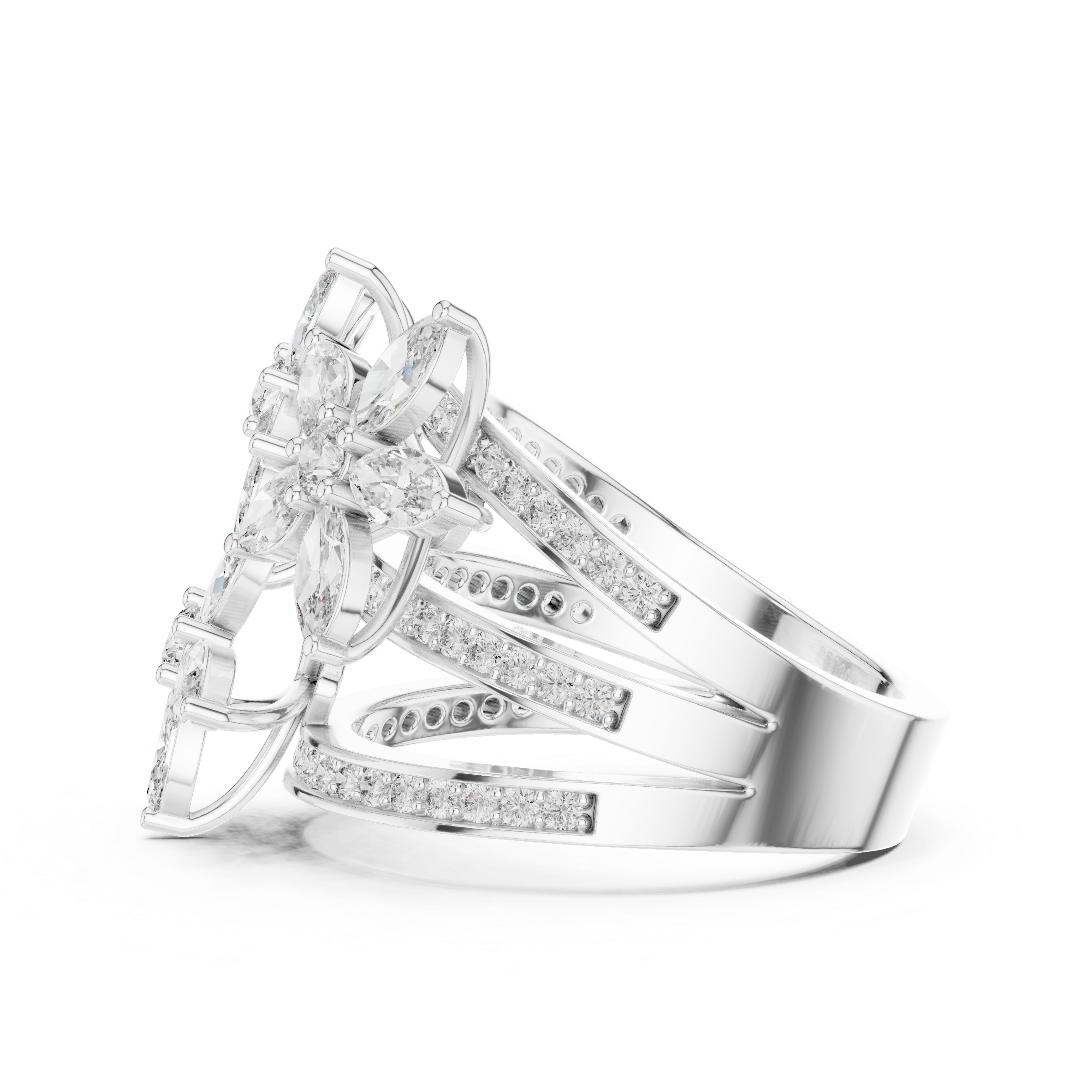 Marquise 10K 14K 18K 22K White Gold