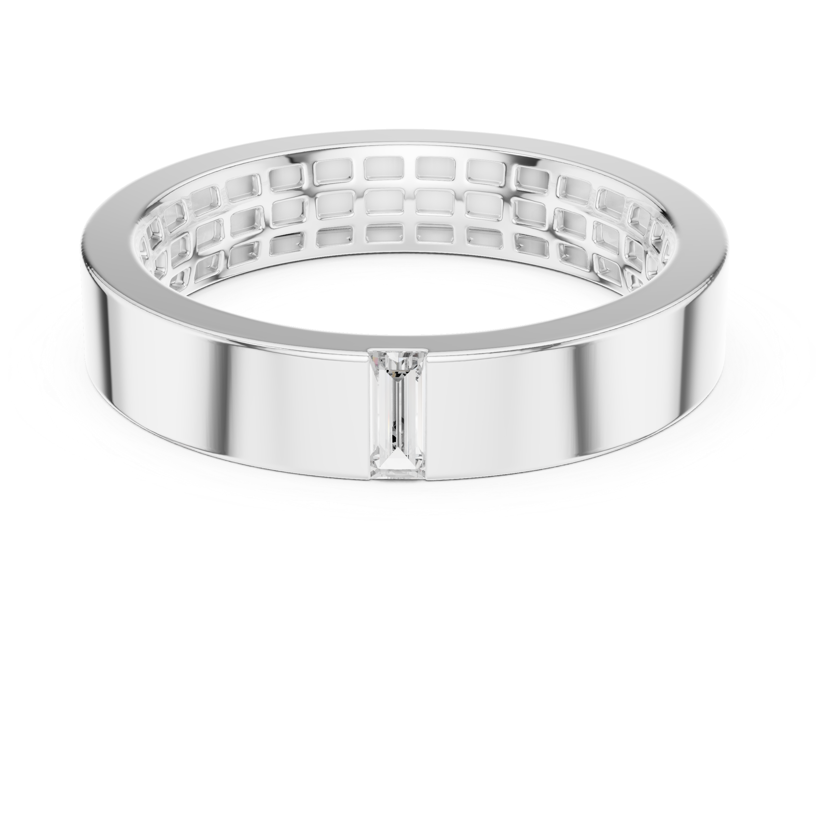 Baguette 10K 14K 18K 22K White Gold