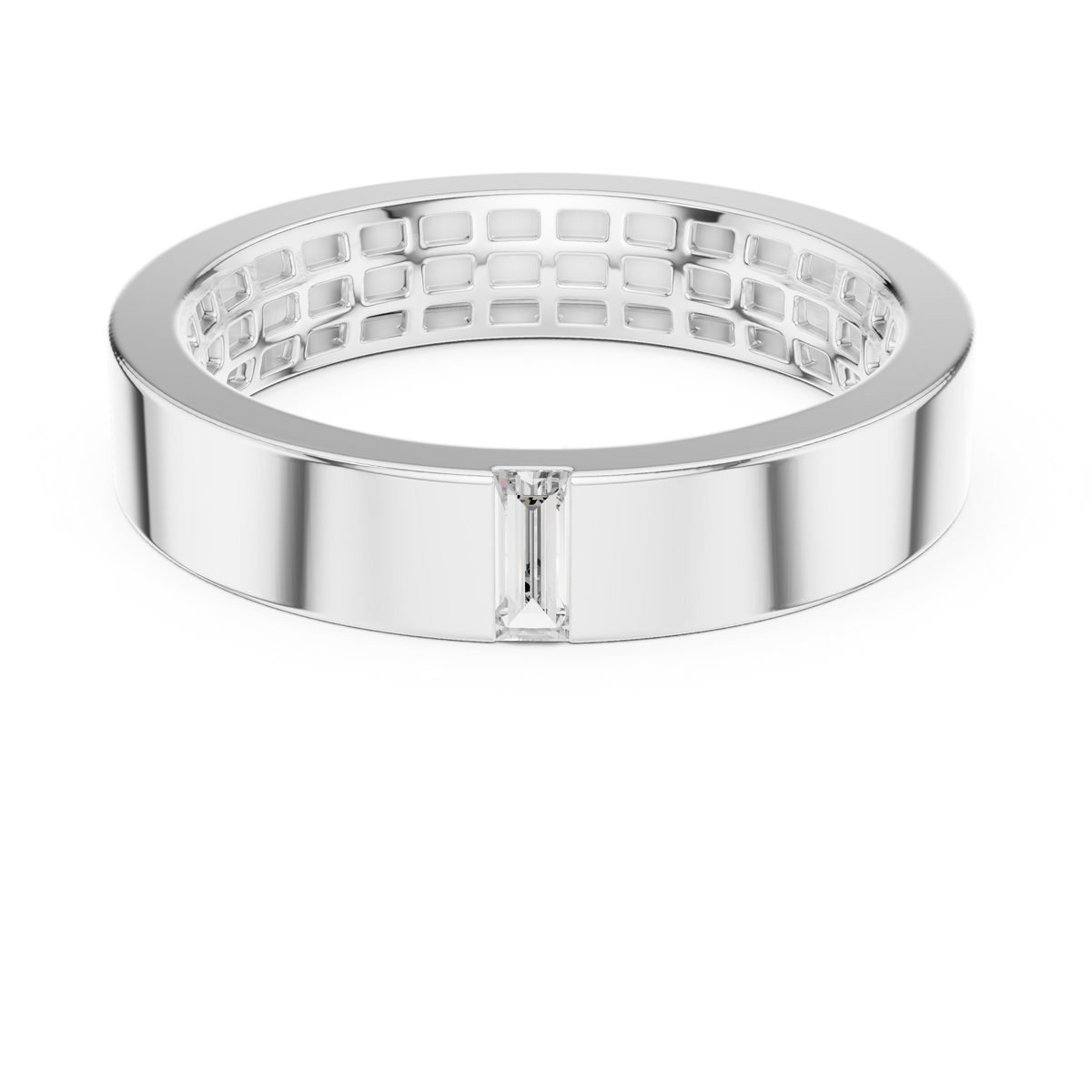 Baguette 10K 14K 18K 22K White Gold