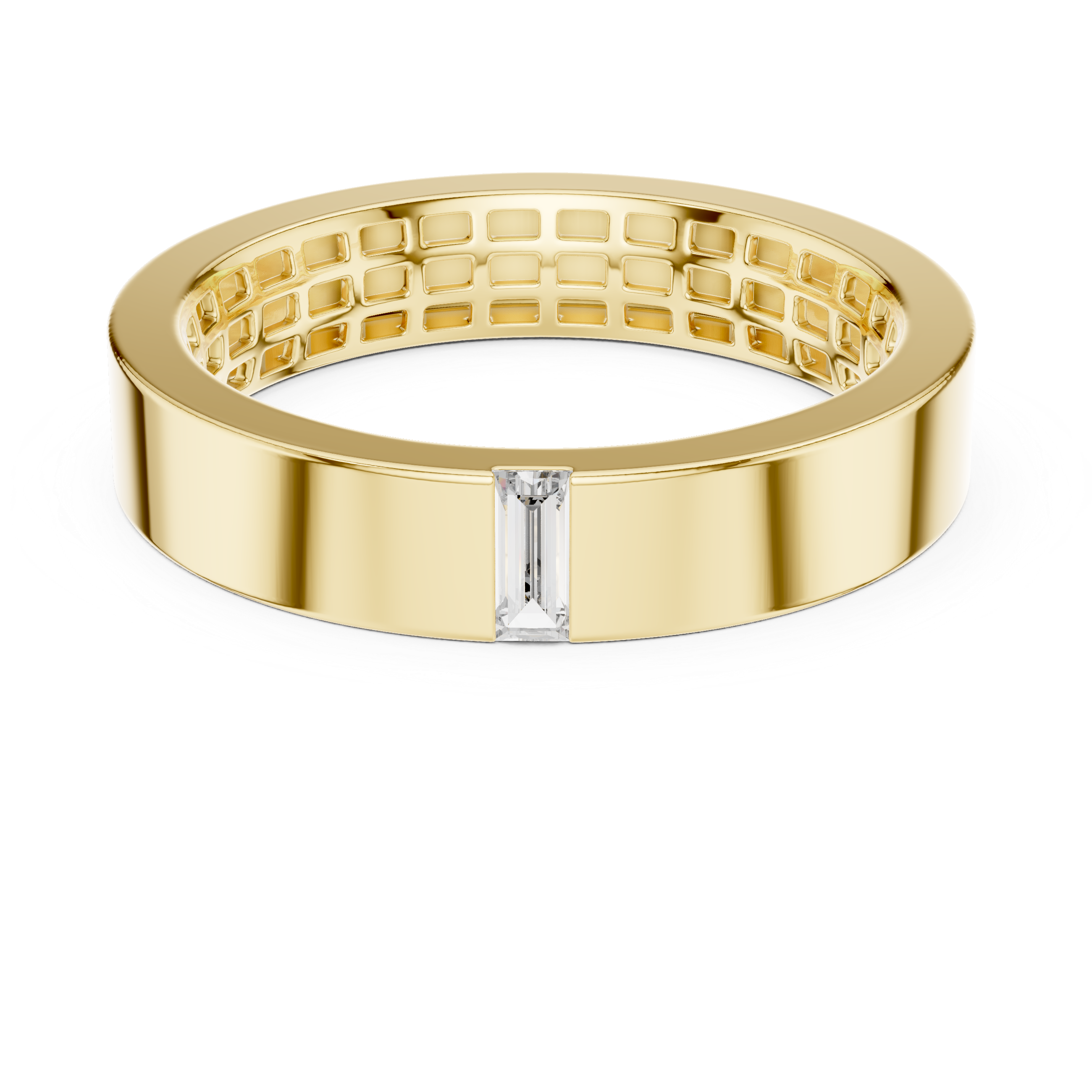 Baguette 10K 14K 18K 22K Yellow Gold