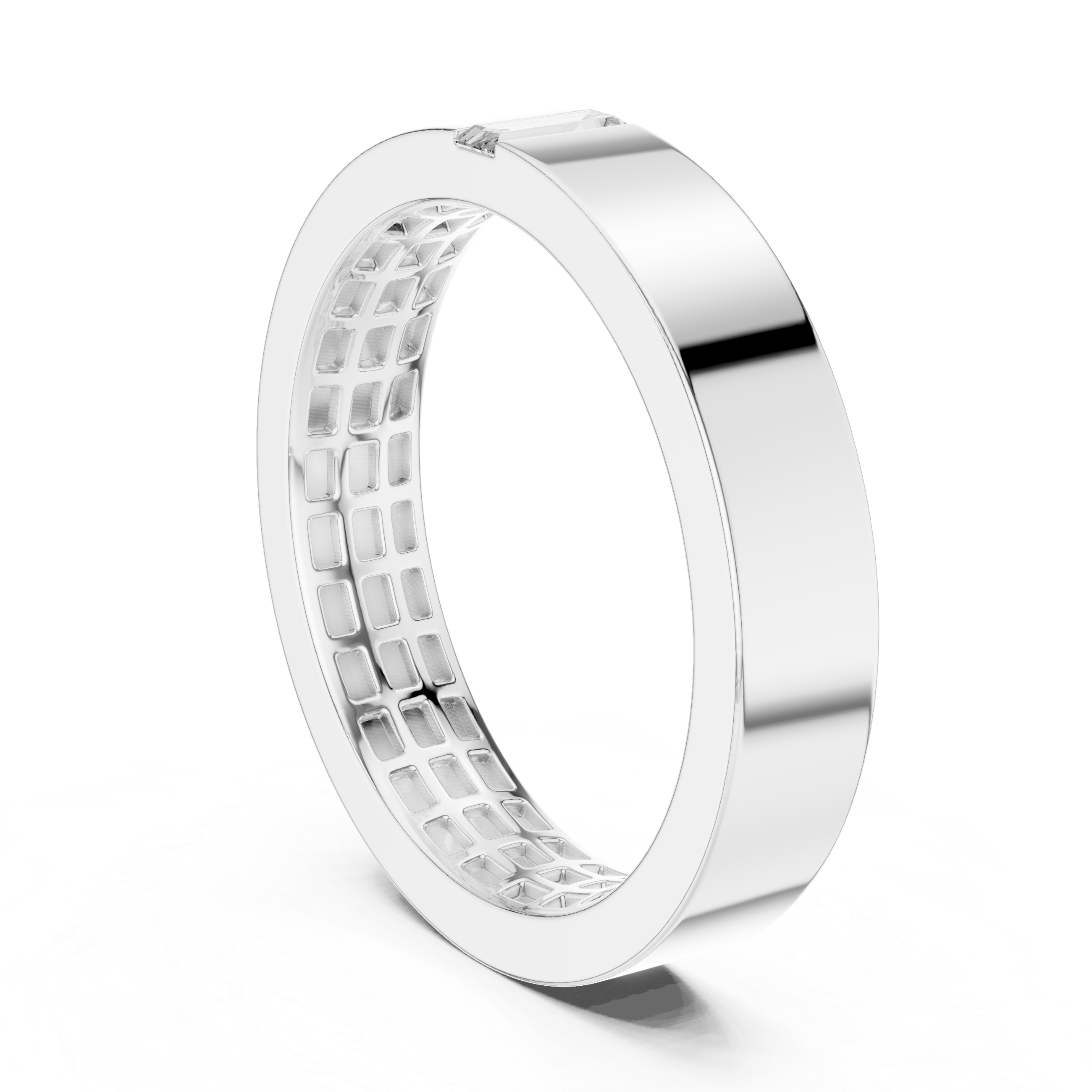 Baguette 10K 14K 18K 22K White Gold