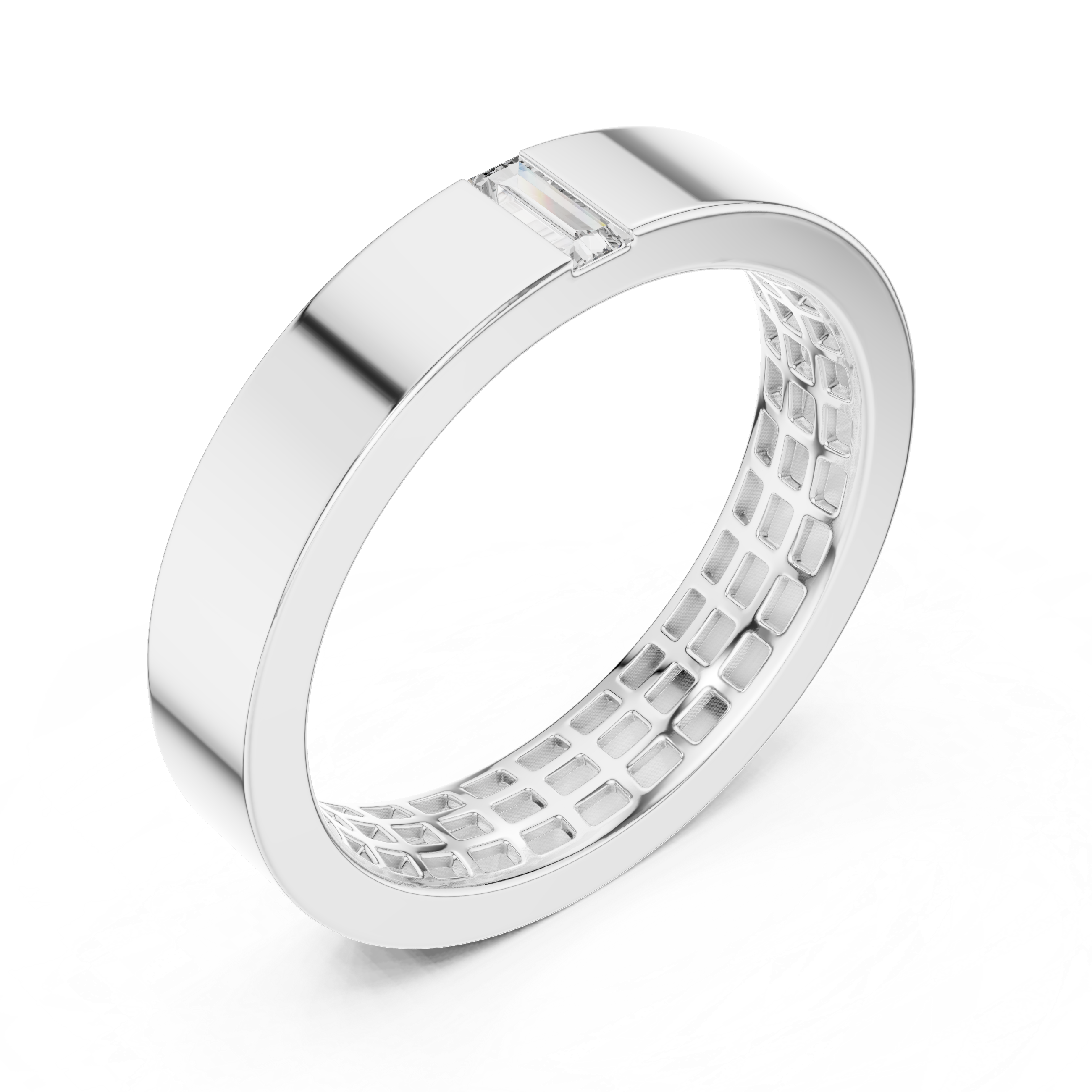 Baguette 10K 14K 18K 22K White Gold