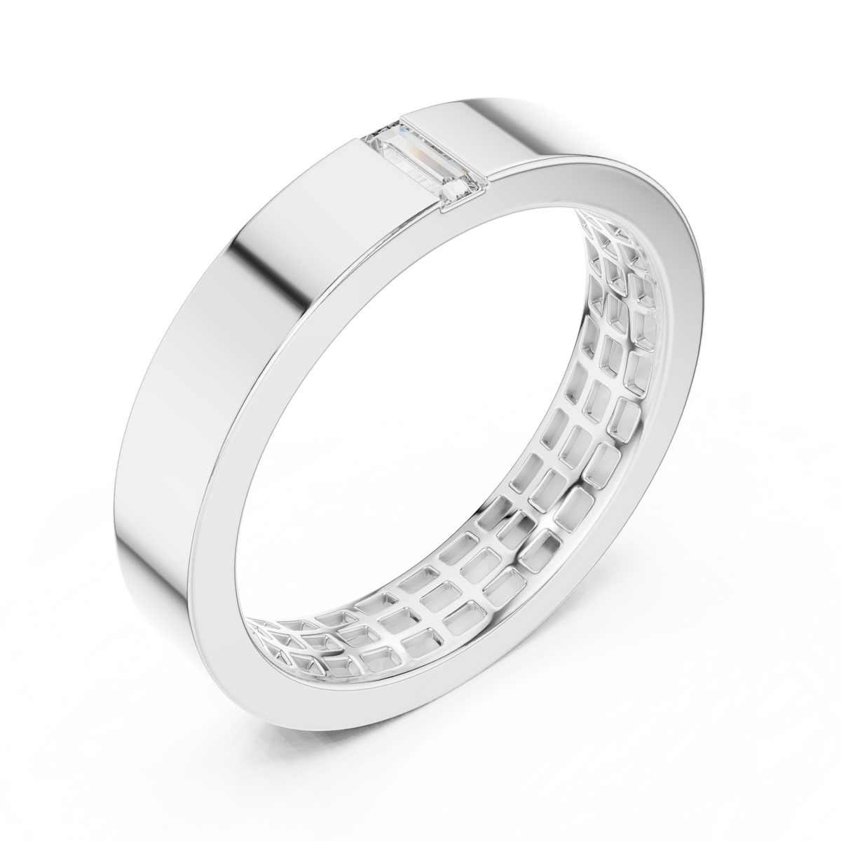 Baguette 10K 14K 18K 22K White Gold