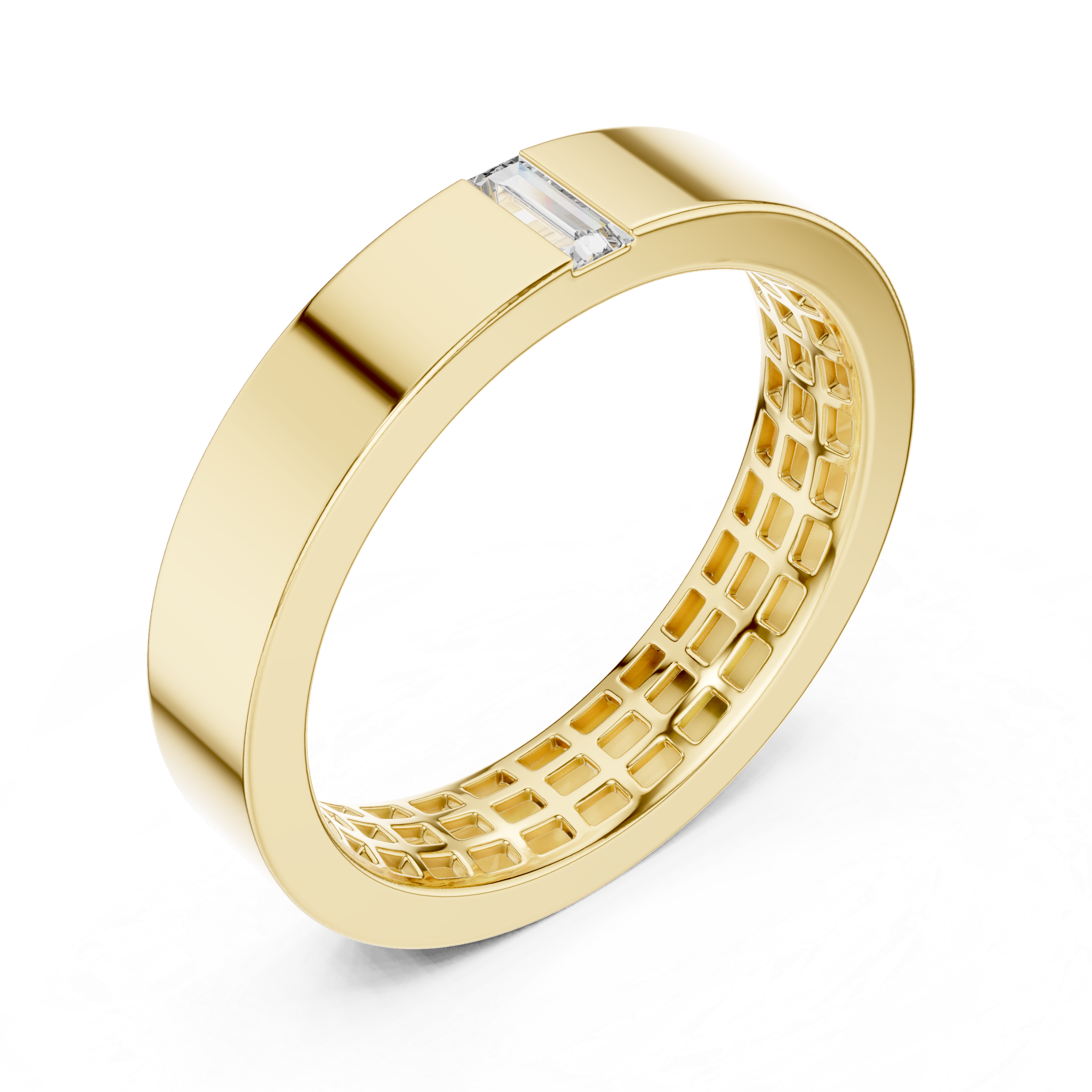 Baguette 10K 14K 18K 22K Yellow Gold