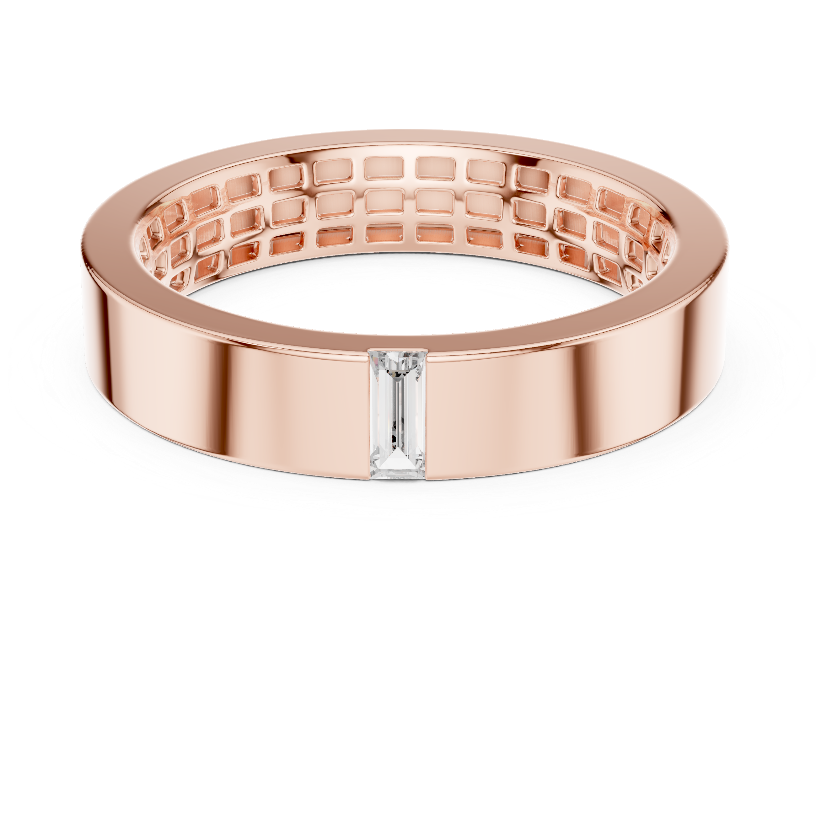 Baguette 10K 14K 18K 22K Rose Gold