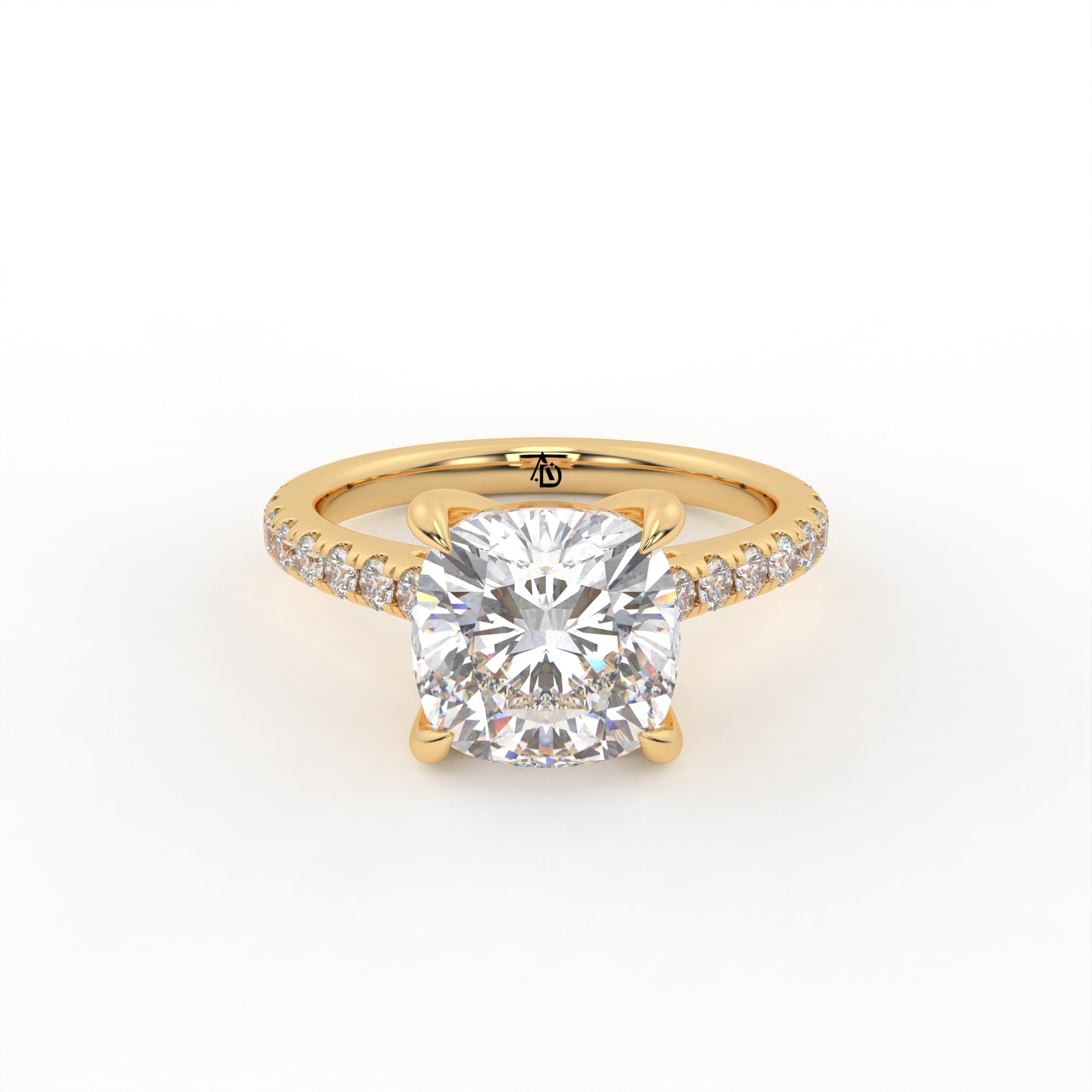 Cushion 14K 18K Yellow Gold