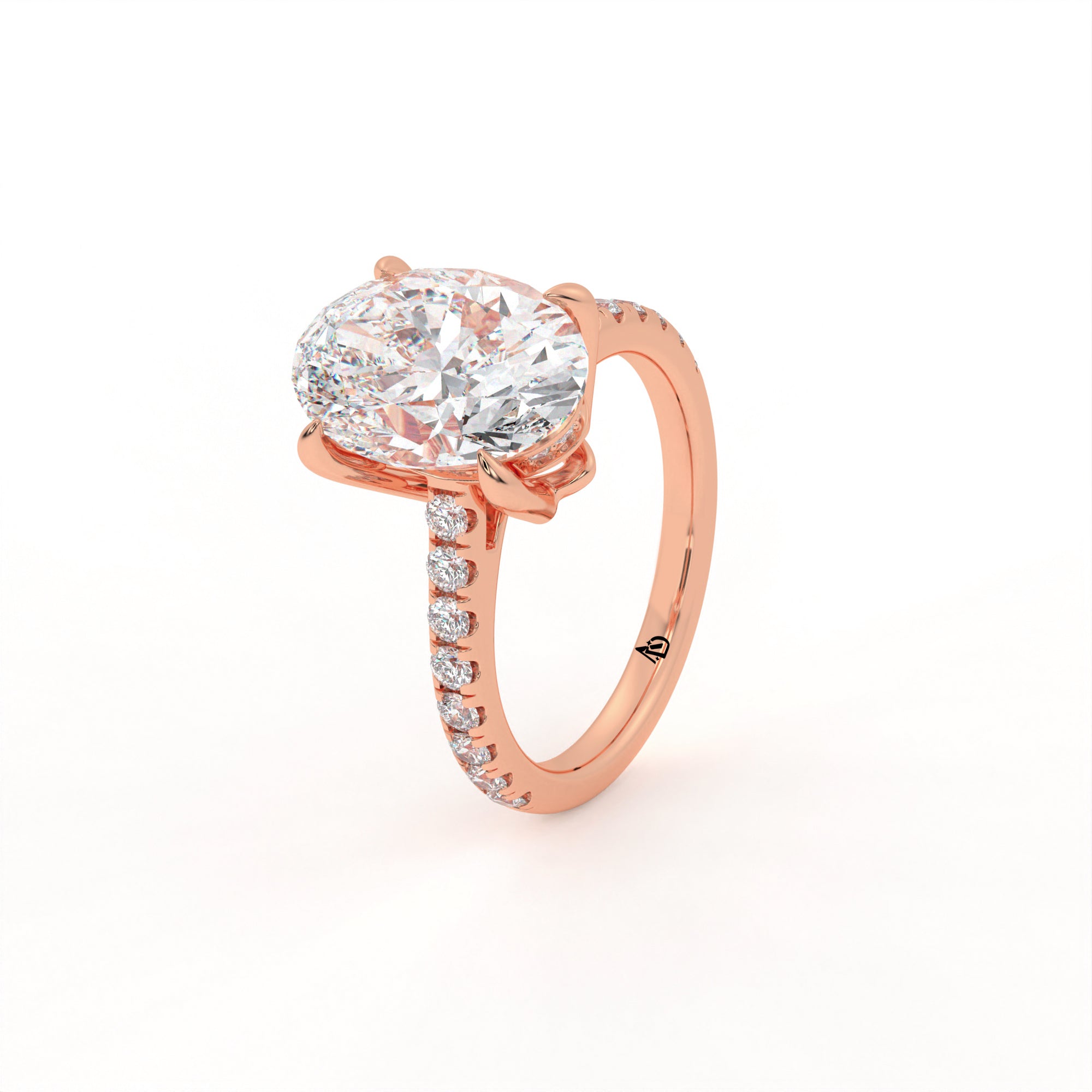 Oval 14K 18K Rose Gold