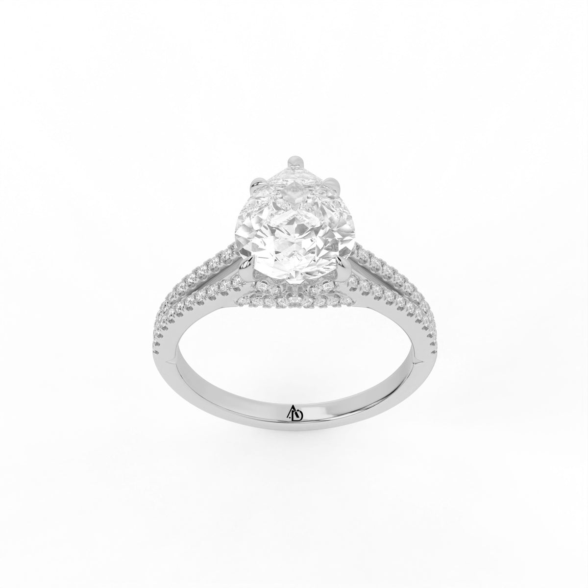 Pear 14K 18K White Gold